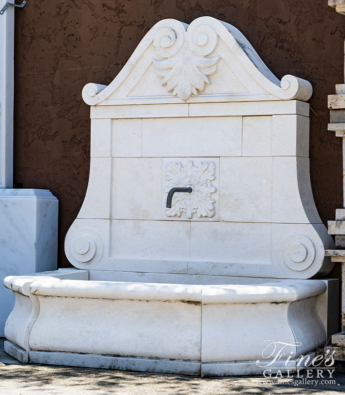 Marble Fountains  - French Limestone Wall Fountain - MF-2002